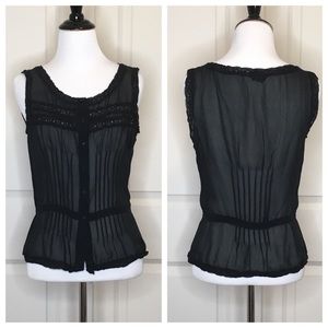 Express Design Studio 💯 Silk Sheer Blouse